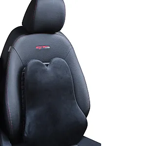 Orthopedic Lumbar Support Back Cushion for Car, Chair and Office Chair - Black Color