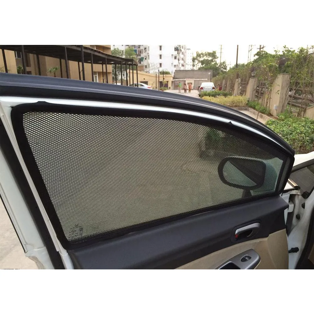 Tata Nexon 2017 Onwards Zipper Magnetic Sun Shadess Curtain- 4 Pieces