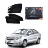 Chevrolet Sail Sedan 2014 Onwards Zipper Magnetic Window Sun Shades - 4 Pieces