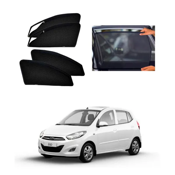 Hyundai i10 Old 2009 - 2013 Zipper Magnetic Window Sun Shades - 4 Pieces Hyundai i10 Old 2009 - 2013 Zipper Magnetic Window Sun Shades - 4 Pieces