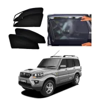 Mahindra New Scorpio 2014 Onward Zipper Magnetic Window Sun Shades Set Of 6