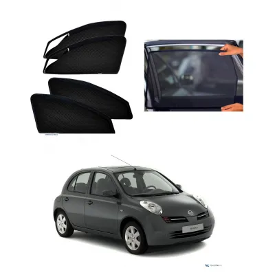 Nissan Micra 2010 Onwards Zipper Magnetic Window Sun Shades - 4 Pieces