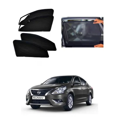 Nissan Sunny 2014 Onwards Zipper Magnetic Window Sun Shades - 4 Pieces