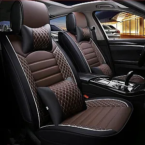 Carhatke PU Leatherette Seat Covers for Kia Syros 2025 Onwards - Coffee & Black