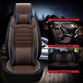 Carhatke Hyundai Creta 2020 Onwards PU Leatherette Seat Cover - Coffee and Black