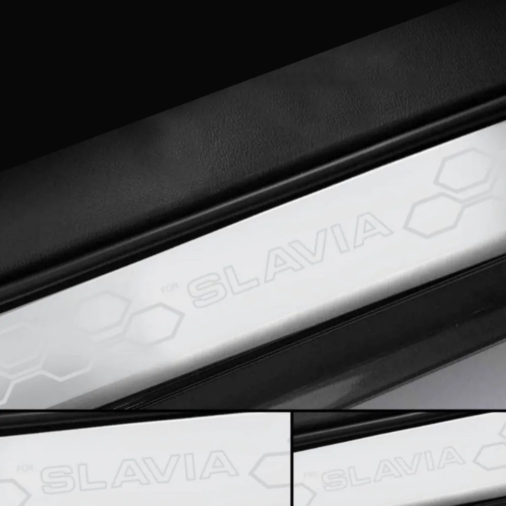 Galio Skoda Slavia 2022 Onwards Satinless Steel Sill Plate Guards 