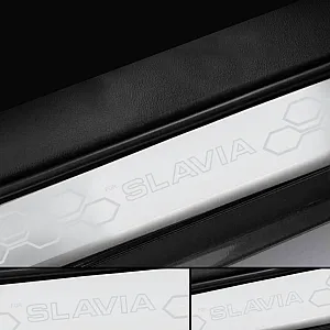 Galio Stainless Steel Door Sill Guards for Skoda Slavia 2022 Onwards