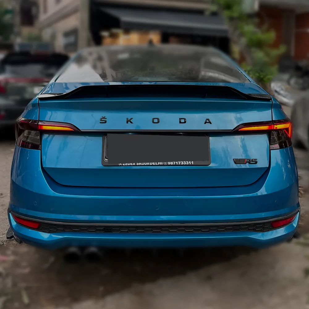 RS Style Duck Spoiler For Skoda Slavia 2022 Onwards - Glossy Black