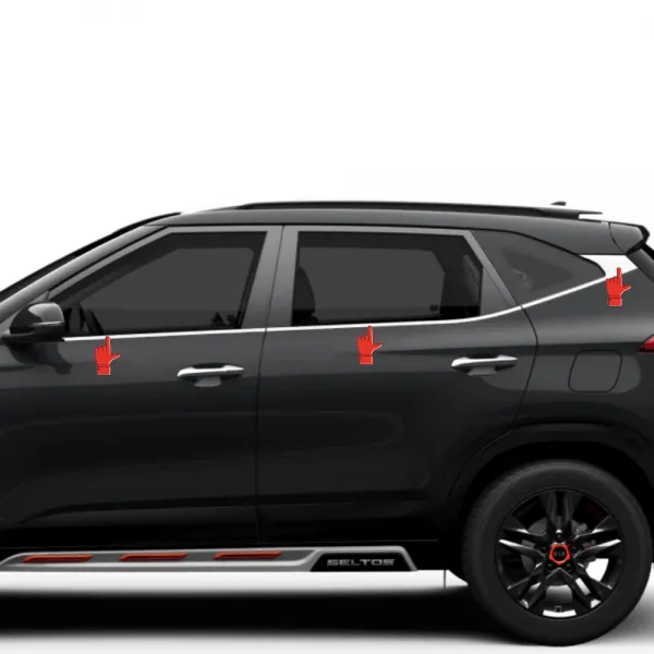 Cnleague Kia Seltos 2019 Onwards Lower Window Chrome Garnish Trims Cnleague Kia Seltos 2019 Onwards Lower Window Chrome Garnish Trims