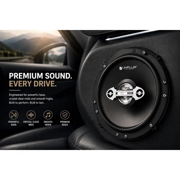 Unplug 6 Inch Car Speaker Set of 2 | 2-Way Coaxial Car Speakers with 350W Max Power, 13mm Tweeter & Mica Cone Woofer | 50W RMS, 4 Ohm, 65Hz-20kHz | Door Speaker Upgrade for Car, SUV, Van & Truck Unplug 6 Inch Car Speaker Set of 2 | 2-Way Coaxial Car Speakers with 350W Max Power, 13mm Tweeter & Mica Cone Woofer | 50W RMS, 4 Ohm, 65Hz-20kHz | Door Speaker Upgrade for Car, SUV, Van & Truck