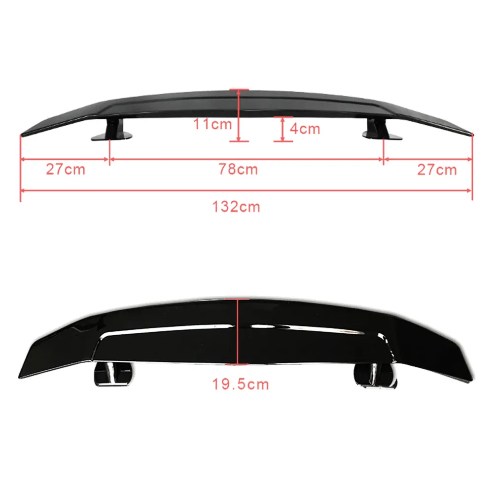 Carbon Fiber Texture Abs Plastic Material Sedan Car Rear Wing Universal Spoiler