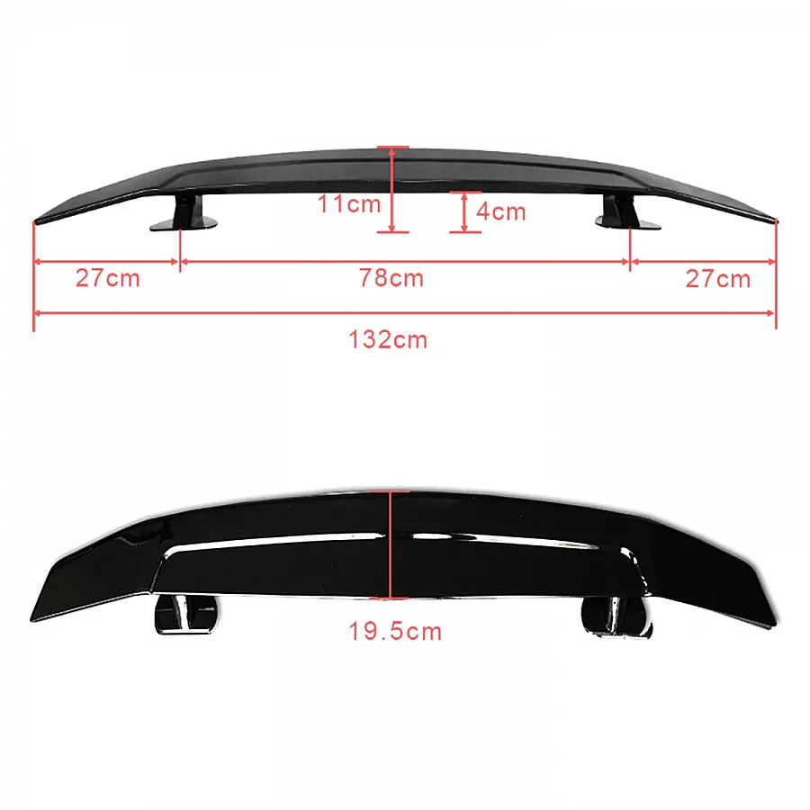 Carbon Fiber Texture Abs Plastic Material Sedan Car Rear Wing Universal Spoiler