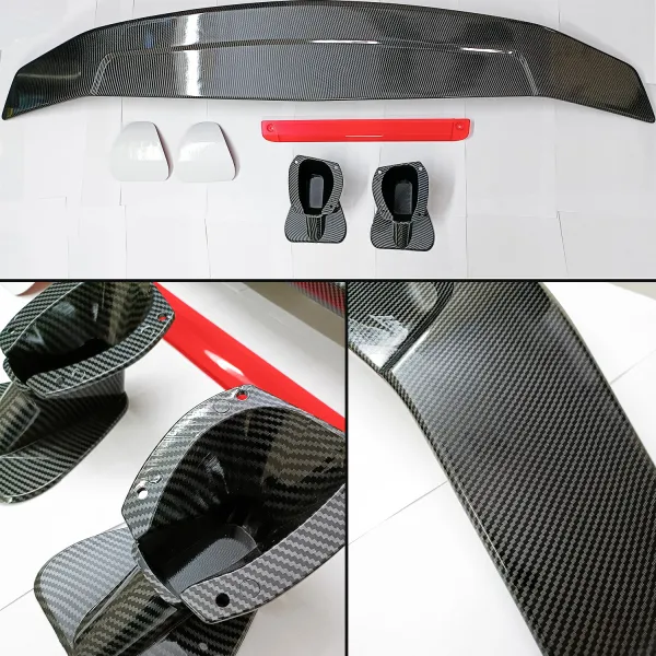 Carbon Fiber Texture Abs Plastic Material Sedan Car Rear Wing Universal Spoiler Carbon Fiber Texture Abs Plastic Material Sedan Car Rear Wing Universal Spoiler