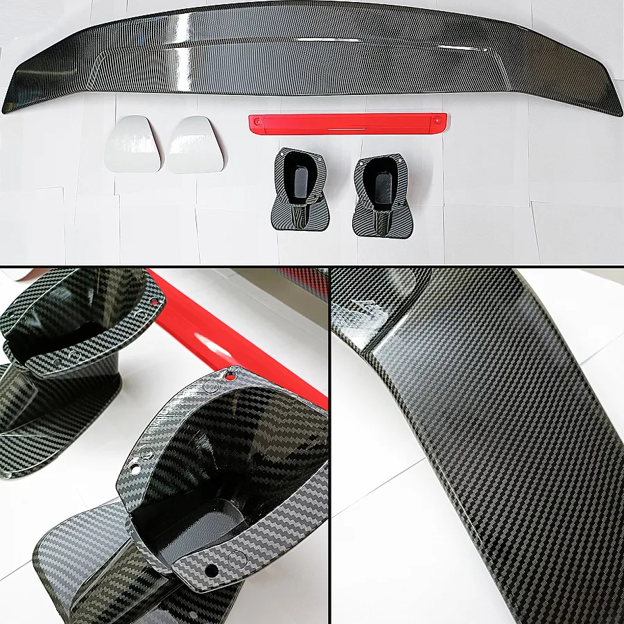 Carbon Fiber Texture Abs Plastic Material Sedan Car Rear Wing Universal Spoiler