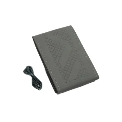 High-Quality Leather Car Steering Wheel Cover &ndash; Full Grey