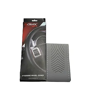 High-Quality Leather Car Steering Wheel Cover D2 &ndash; Full Grey