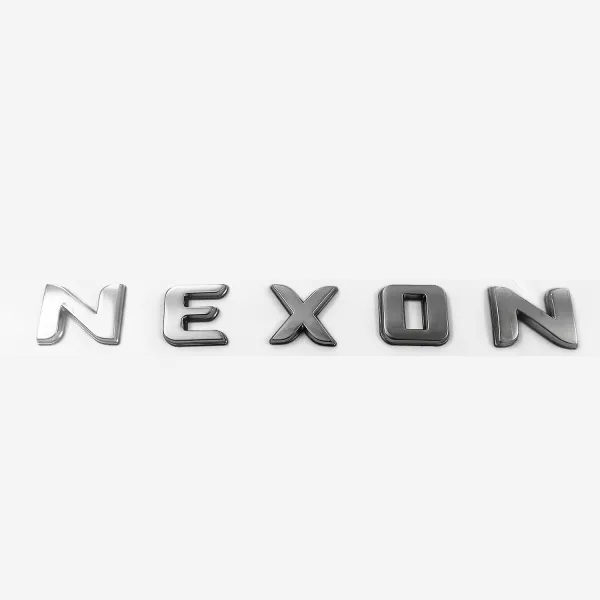 Galio Nexon Logo 3D Chrome Letter Emblem