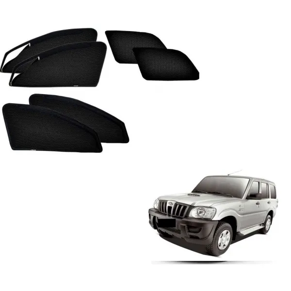 Mahindra Scorpio 2009-2014 Zipper Magnetic Window Sun Shades Set Of 6