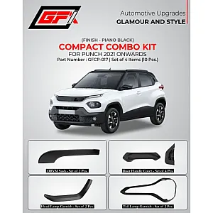 GFX Tata Punch Exterior Glossy Black Piano Finish Body Kit Combo (Set 10 Pcs.) GFX Tata Punch Exterior Glossy Black Piano Finish Body Kit Combo (Set 10 Pcs.)