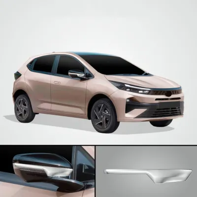 GFX Side Mirror Chrome Trim Garnish for Tata Altroz 2025 Onwards GFX Side Mirror Chrome Trim Garnish for Tata Altroz 2025 Onwards