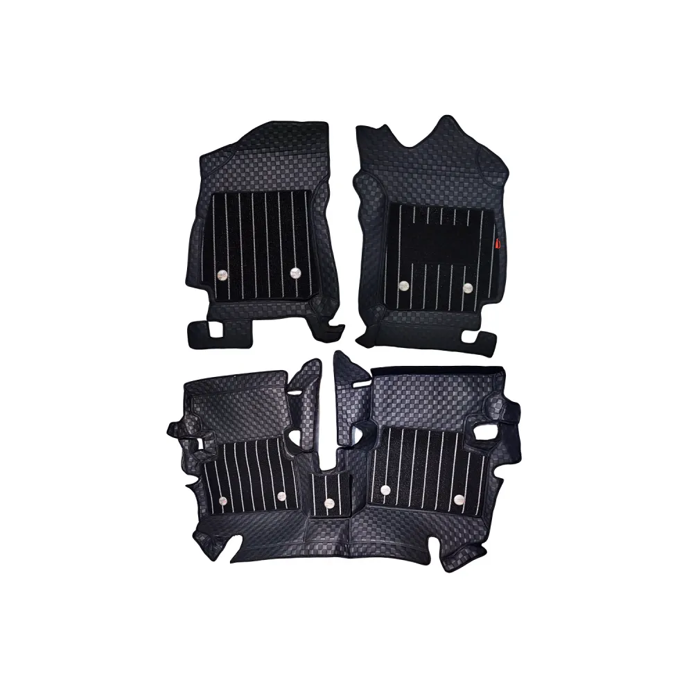 Black Luxury Florino Floor Mats for Kushaq, Taigun