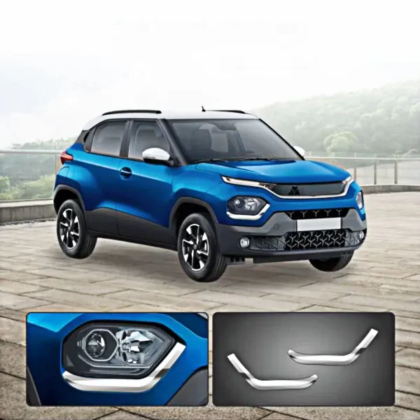 Galio Tata Punch 2021 Onwards Head Lamp Chrome Garnish Galio Tata Punch 2021 Onwards Head Lamp Chrome Garnish