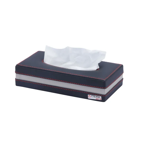 Premium Tissue Box Rigid Material with Premium Leather Cover - Black Color