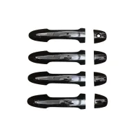 Cnleague Door Handle Cover for Toyota Crysta, New Fortuner, Yaris - Black with Chrome