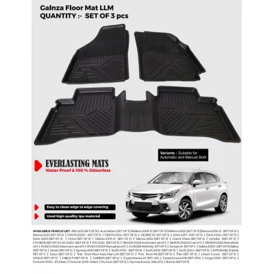 Carhatke TPU Premium LongLife Floor Mats for Toyota Glanza 2019 Onwards