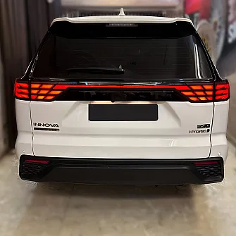 Alphard Design Tail Lights for Toyota Innova Hycross 2023 Onwards - Red Glass