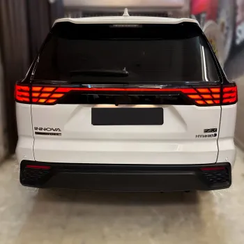 Alphard Design Tail Lights for Toyota Innova Hycross 2023 Onwards - Red Glass
