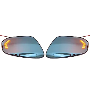 Side Mirror Blue Anti-Glare Glass Lens with Indicator for Toyota Hilux 2022 Onwards