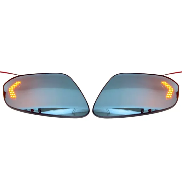 Side Mirror Blue Anti-Glare Glass Lens with Indicator for Toyota Crysta 2016 Onwards