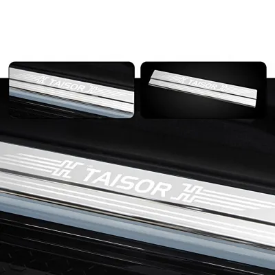 Galio Stainless Steel Door Sill Guards for Toyota Taisor 2024 Onwards Galio Stainless Steel Door Sill Guards for Toyota Taisor 2024 Onwards