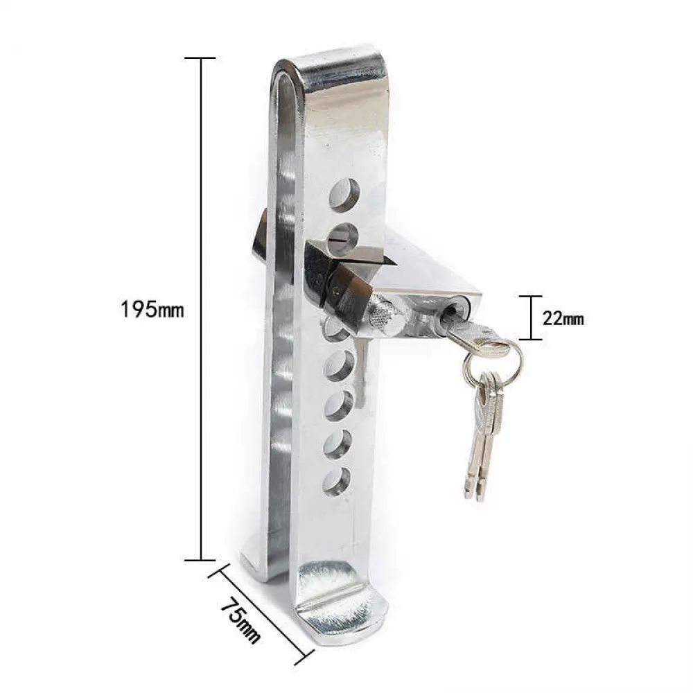 Universal Stainless Steel Pedal Lock Rod or for Brake Clutch Throttle Adjustable Anti Theft Security Lock System for All Cars, SUVs and Truck