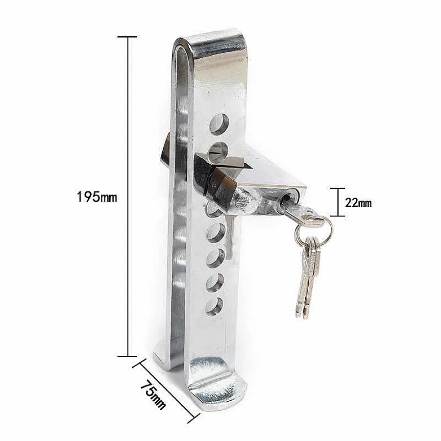 Universal Stainless Steel Pedal Lock Rod or for Brake Clutch Throttle Adjustable Anti Theft Security Lock System for All Cars, SUVs and Truck