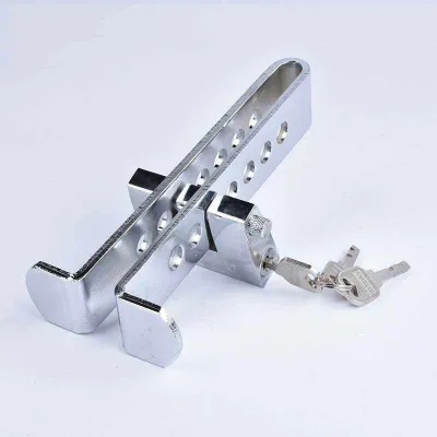 Universal Stainless Steel Pedal Lock Rod or for Brake Clutch Throttle Adjustable Anti Theft Security Lock System for All Cars, SUVs and Truck