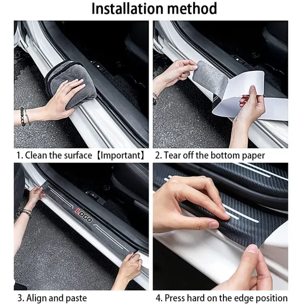 Car Door Radium Night Logo Glow Sill Plate Door Guard  Pad  Stickers for Maruti Suzuki (Set of 4Pcs.)