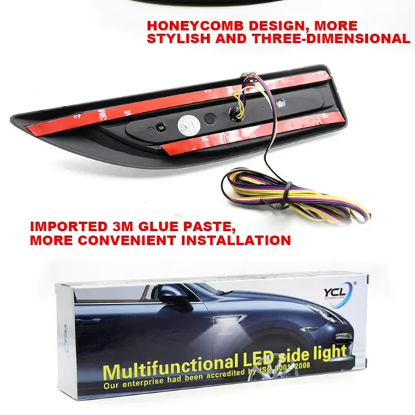 Car Side Fender Light with 3 Colour LED Indicator Light | Universal Fit