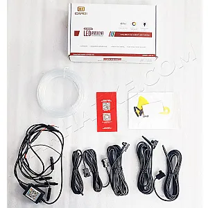 CARDI Car Interior Decorative 12V RGB LED Fiber Atmosphere Ambient Lighting Kit &ndash; Wireless Bluetooth APP Control