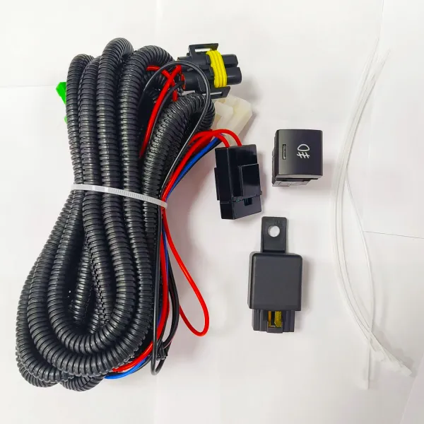 Universal Fog Light Relay Wiring Harness Kit With Switch for Car