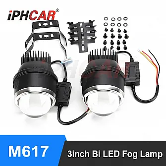 IPH Car 35W M617 LED Fog Lamp Projector Lights Tri Color