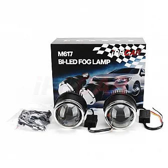 IPH Car 35W M617 LED Fog Lamp Projector Lights Tri Color