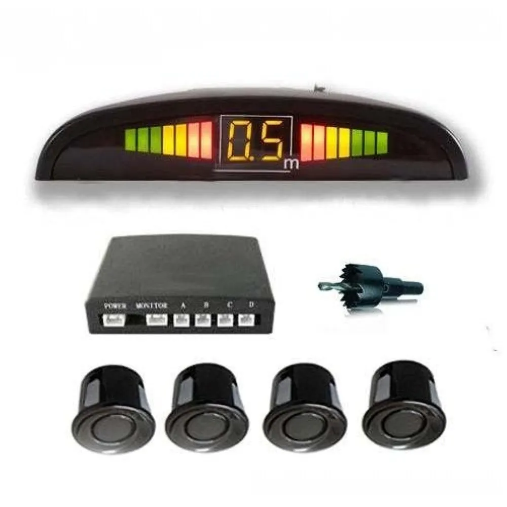 Car Reverse 4 Parking Sensor System Reverse Backup Radar System with LED Display