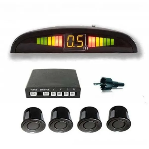Car Reverse 4 Parking Sensor System Reverse Backup Radar System with LED Display