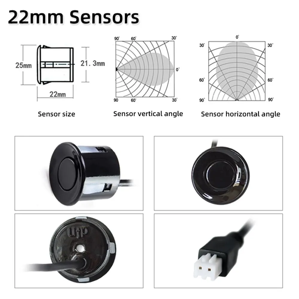 Car Reverse 4 Parking Sensor System Reverse Backup Radar System with LED Display