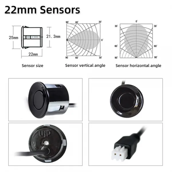 Car Reverse 4 Parking Sensor System Reverse Backup Radar System with LED Display