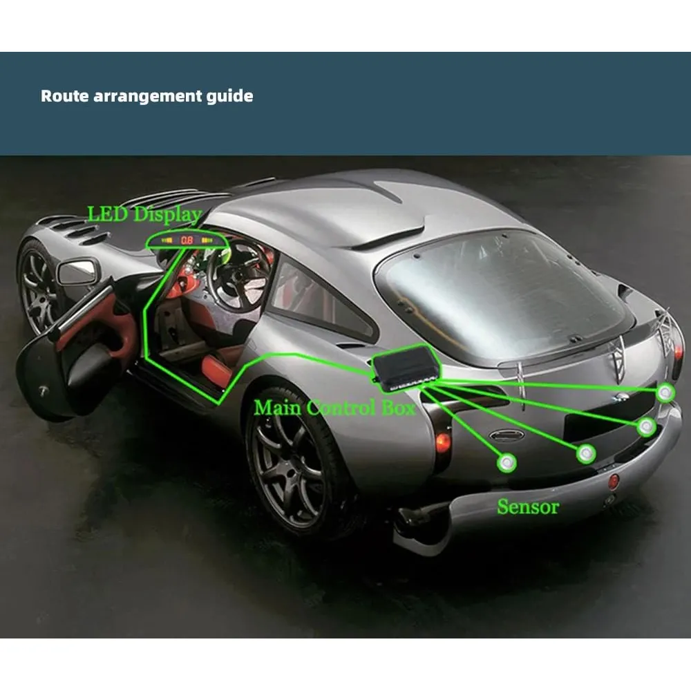 Car Reverse 4 Parking Sensor System Reverse Backup Radar System with LED Display
