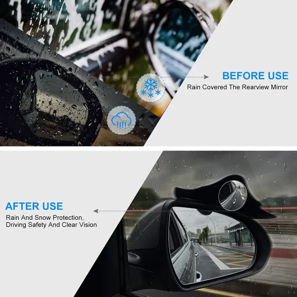 Universal 2-in-1 Blind Spot Mirror & Rain Eyebrow Protector (Pack of 2)