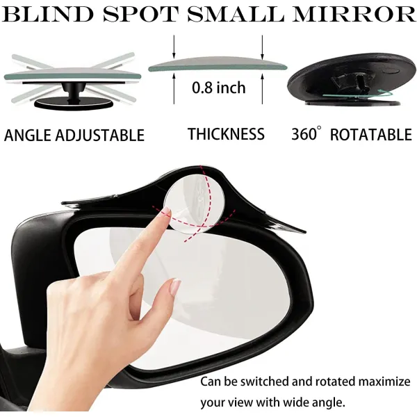 Universal 2-in-1 Blind Spot Mirror & Rain Eyebrow Protector (Pack of 2)